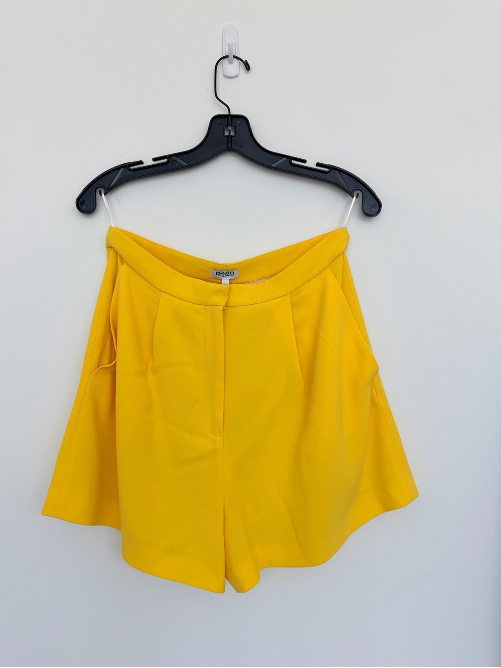 NEW Kenzo Bright Yellow High-Waist Tailored Shorts
